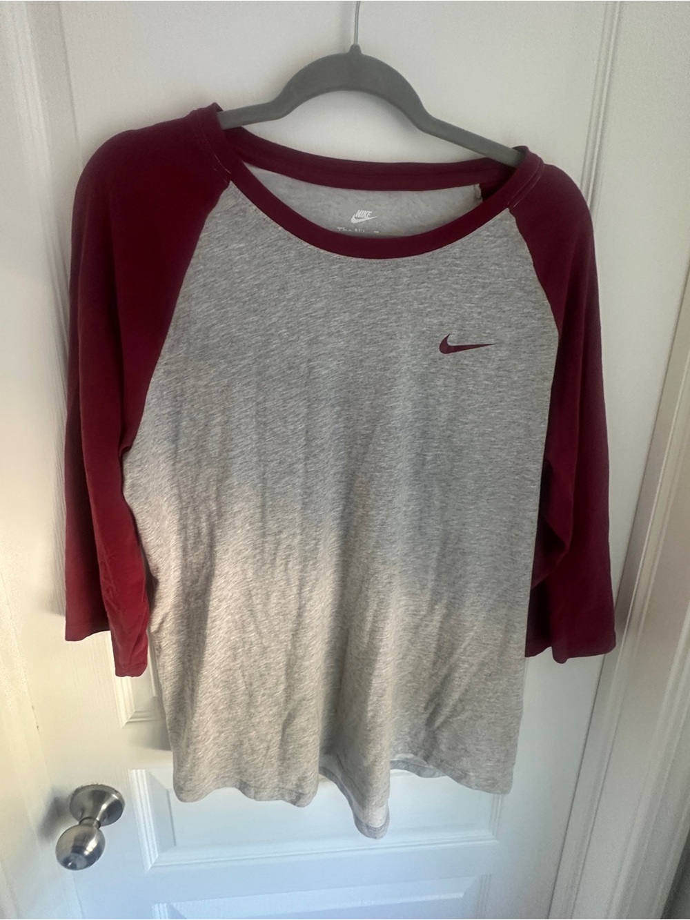 Nike Dri-FIT Raglan Tee - Gray & Maroon